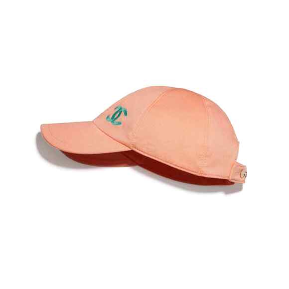 Chanel REV Orange Peach Turquoise Blue CC Logo Baseball Cap Curved Peak Hat - Picture 2 of 12